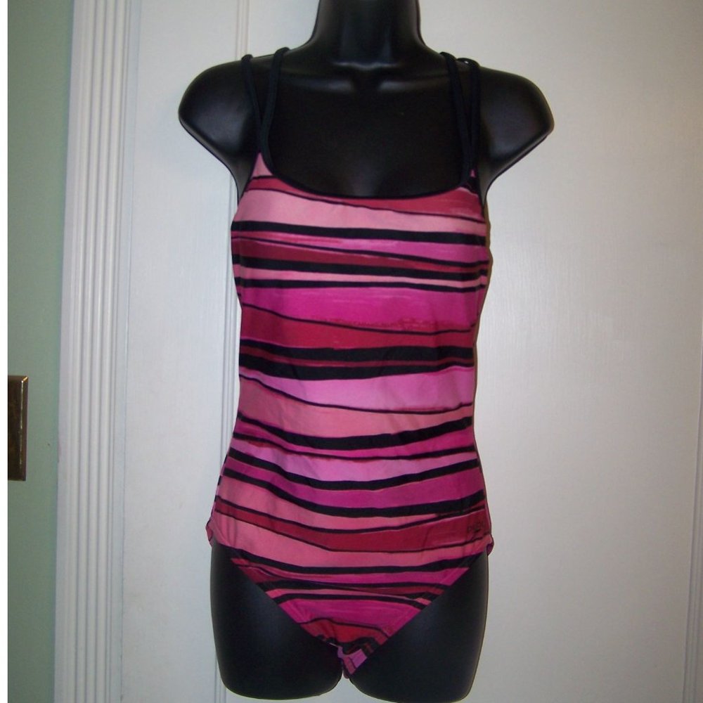 Speedo Swimsuit 1 Piece Pink Stripe 10